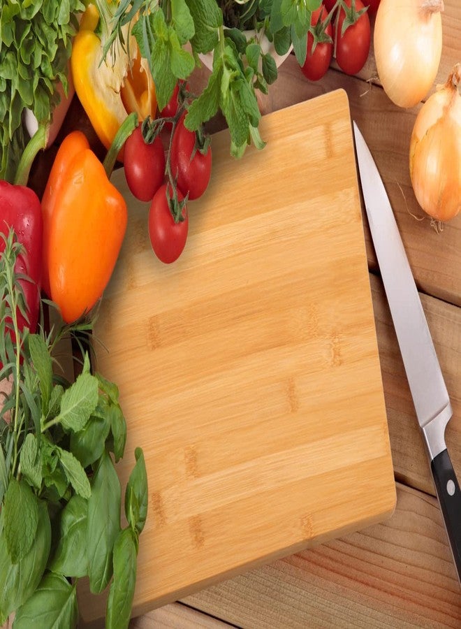 FOMQUAZLI Wooden Bamboo Chopping Cutting Board with Steel Handle Fruits, Vegetables, Fish, Chicken & Meat Cutting Pad for Kitchen Non-Slip Antibacterial Chopping Board (30 * 20CM) - Image 2